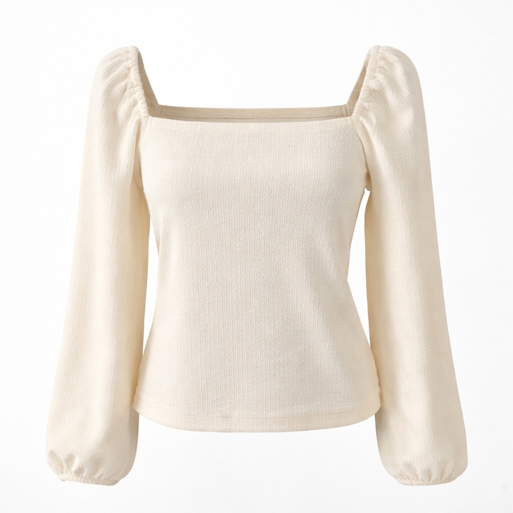 Madewell Crepe Square Neck Puff Sleeve Top XS